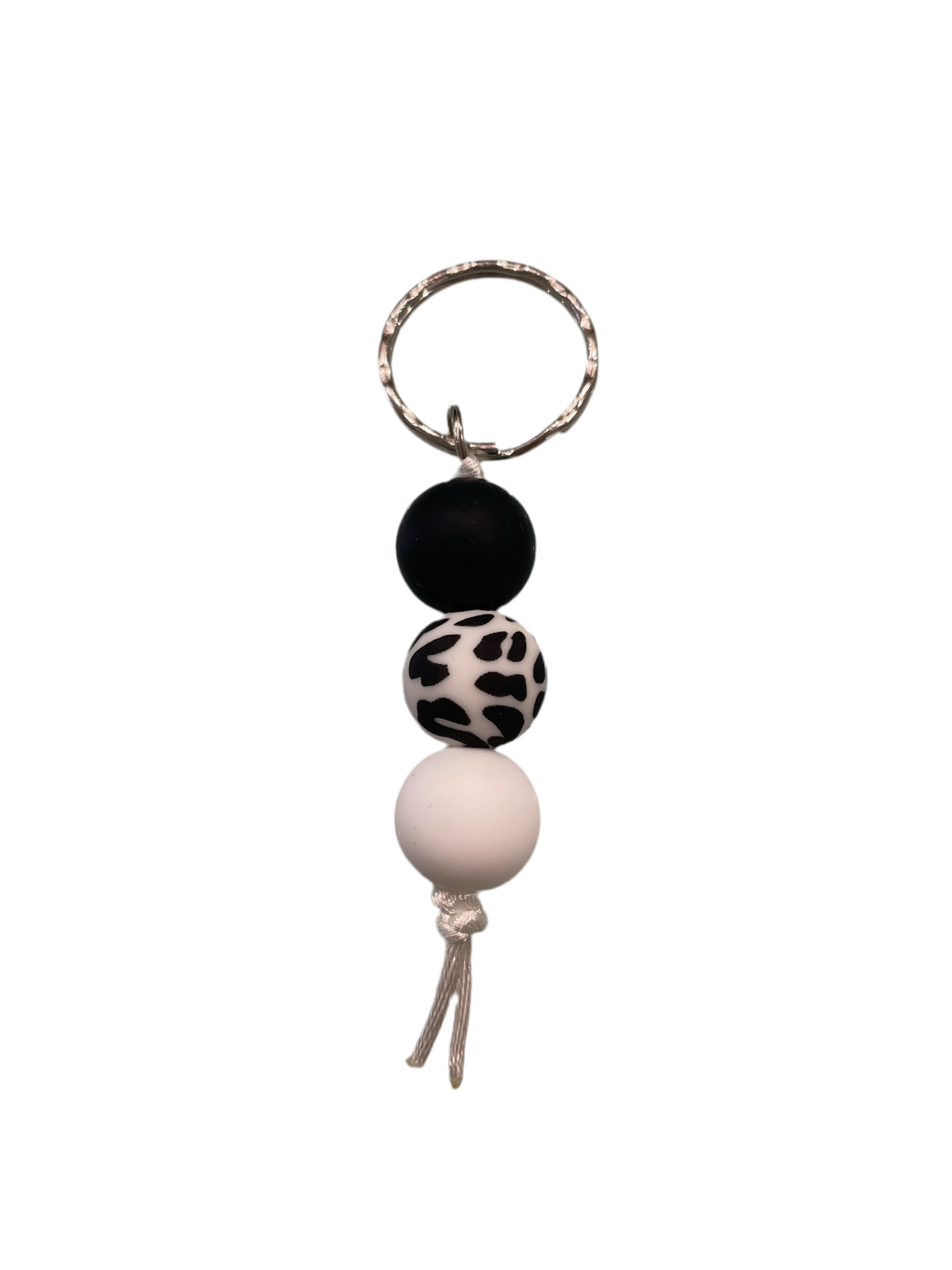 MINI Cow Print Beaded Keyring