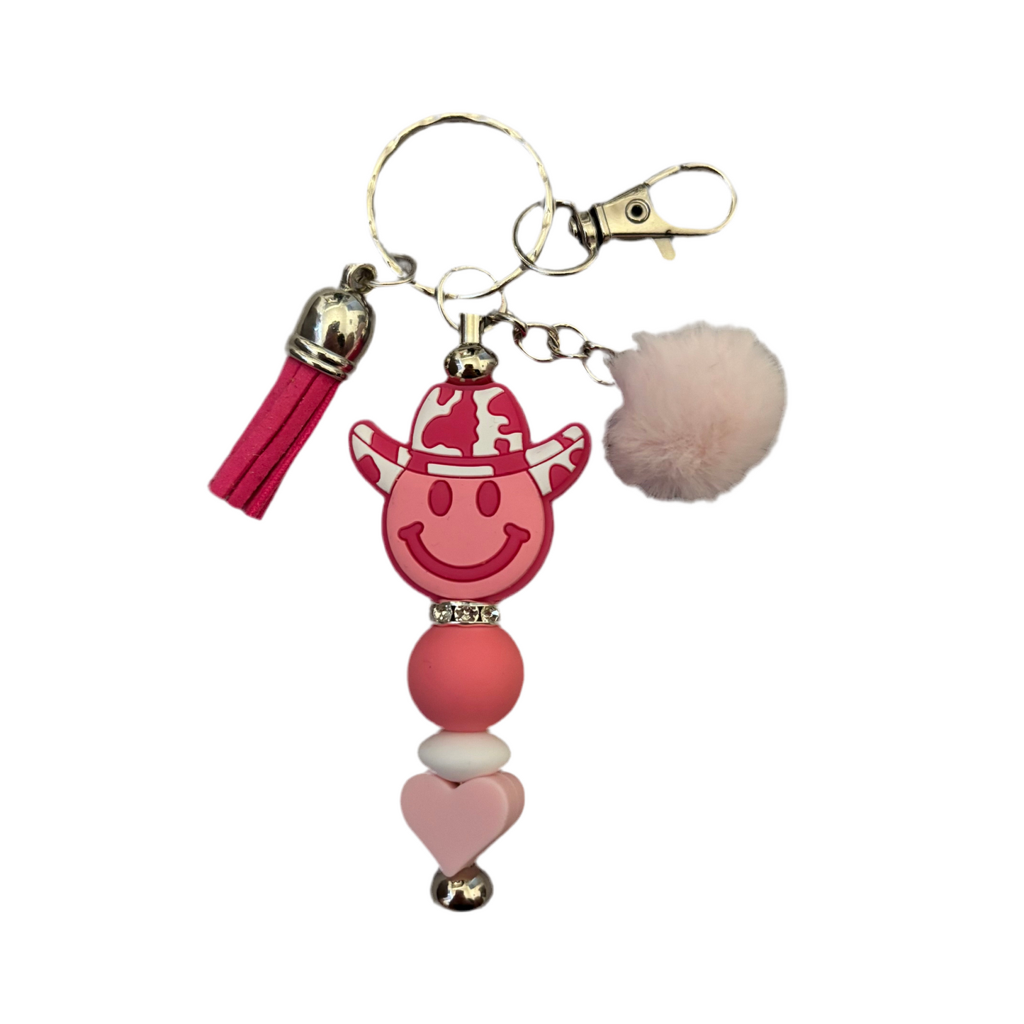 ‘Cow girl’ Beaded Bar Keyring