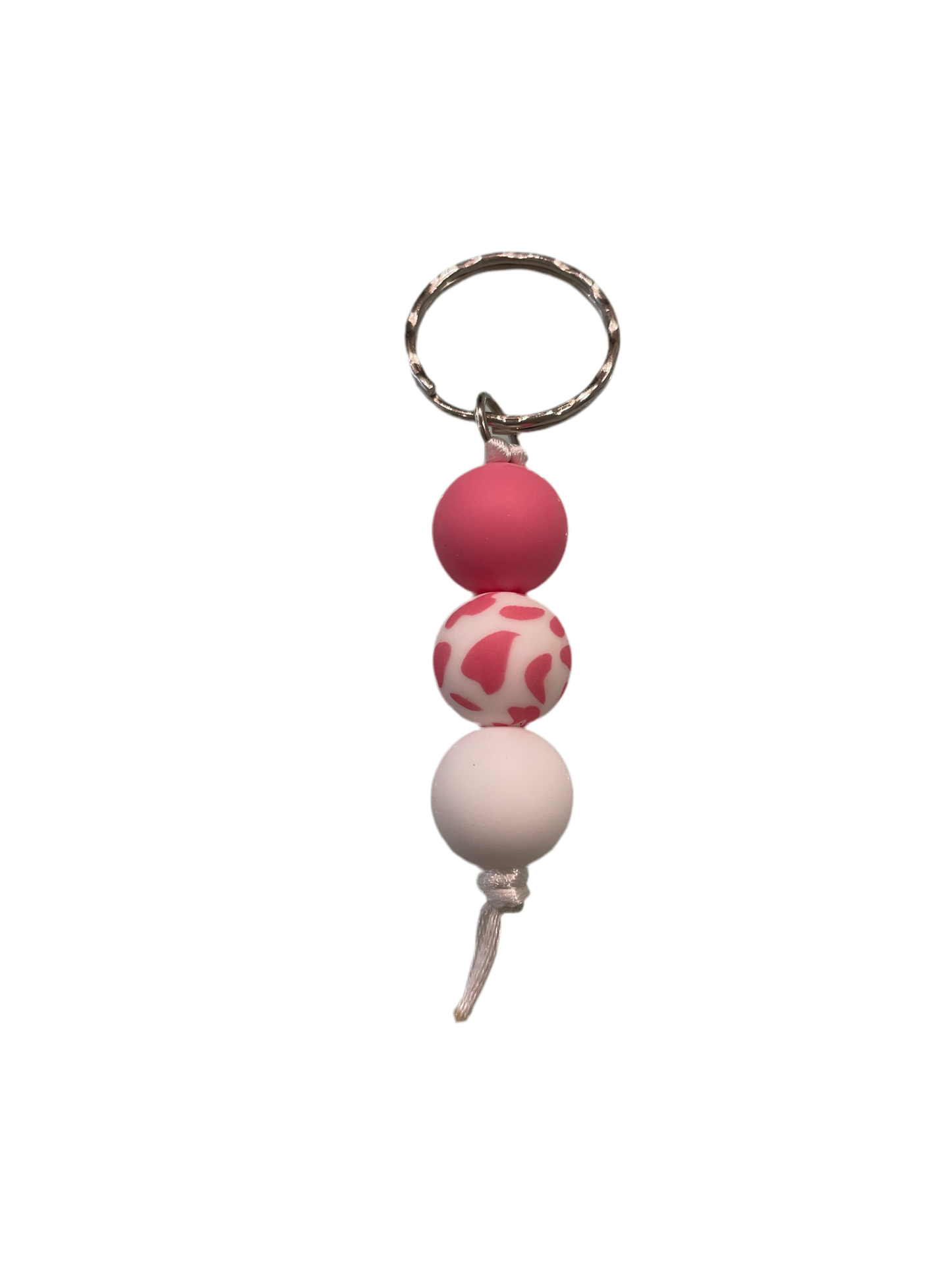 MINI Cow Print Beaded Keyring