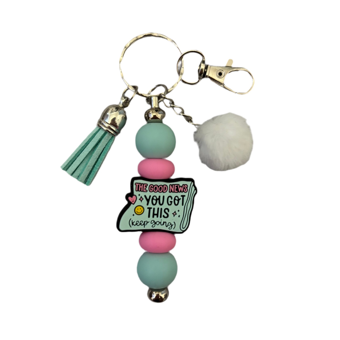 ‘The Good News’ Beaded Bar Keyring
