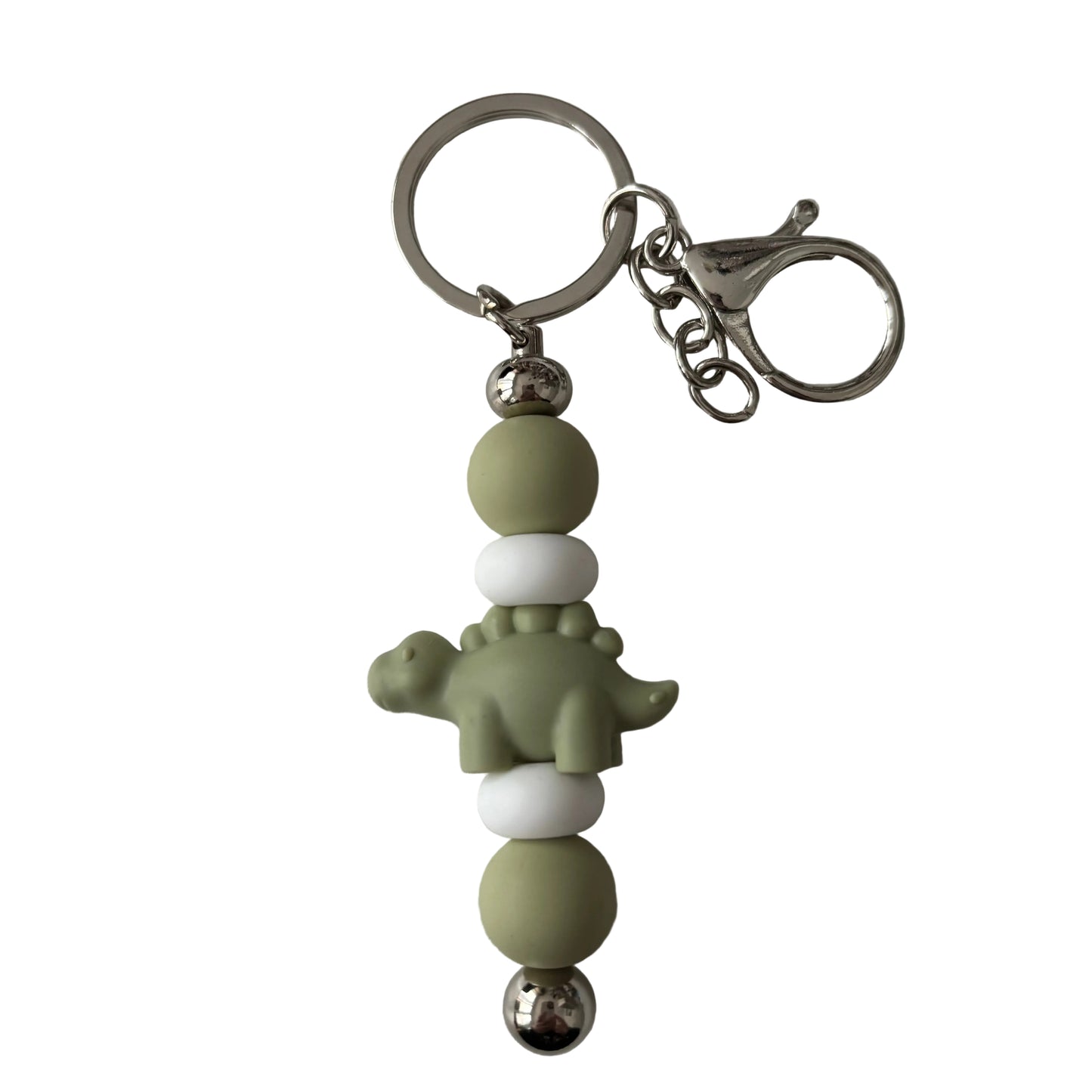 'Sage Green Dinosaur' Bar Keyring