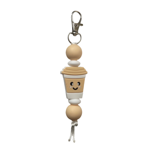‘Cream coffee cup’ key ring