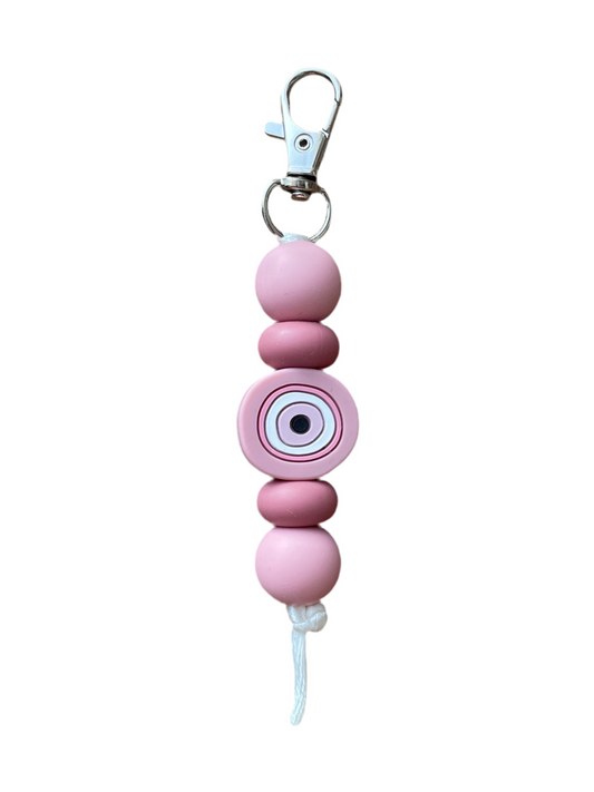 ‘Pink Evil Eye’ Focal Keyring