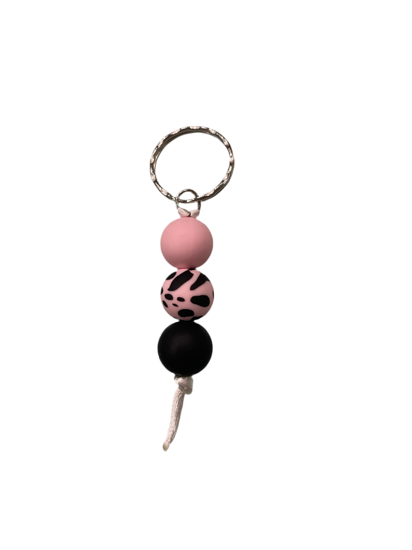 MINI Cow Print Beaded Keyring