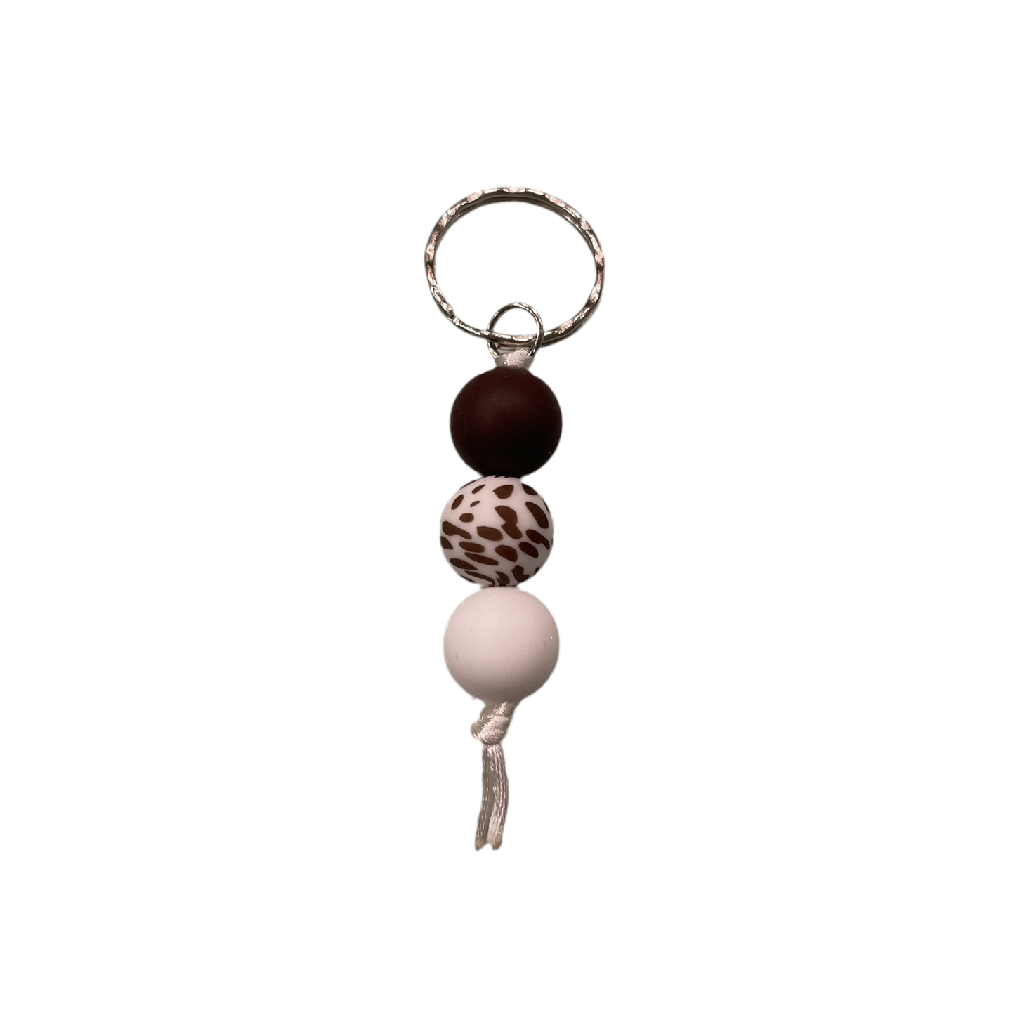 MINI Cow Print Beaded Keyring