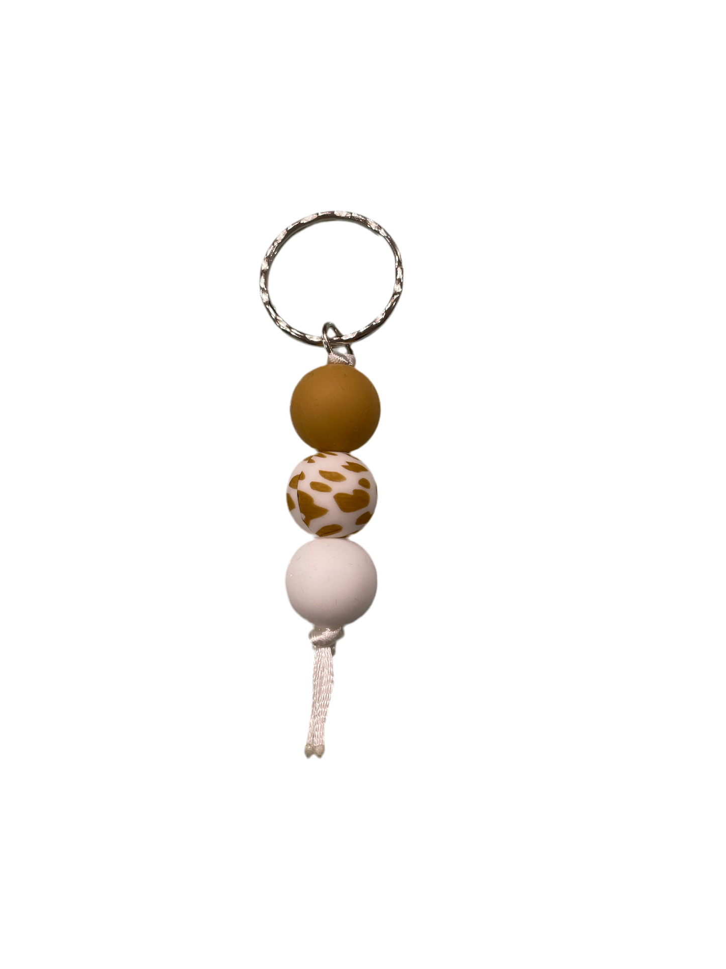 MINI Cow Print Beaded Keyring