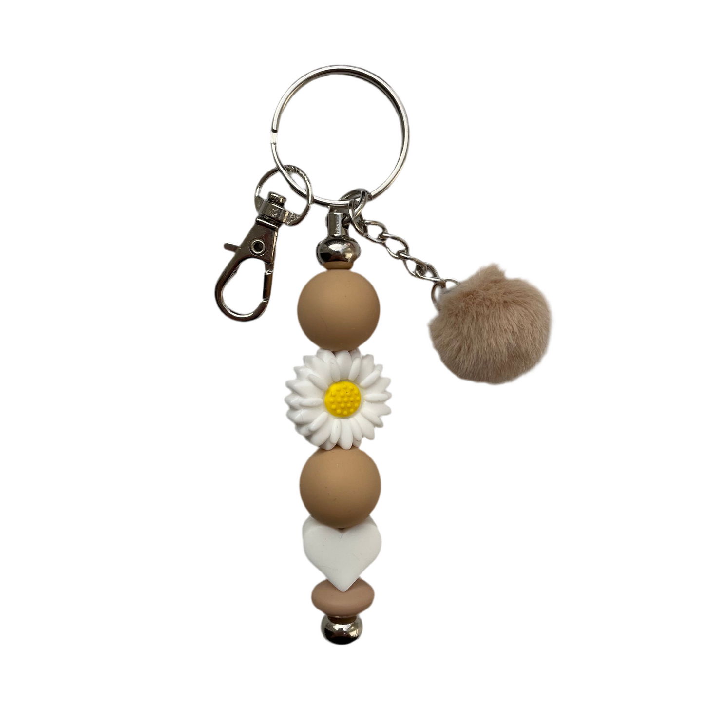 ‘Daisy&Heart’ Pom Pom Bar keyring