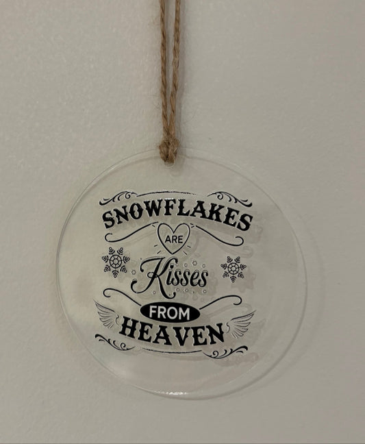 'Snowflakes are kisses from heaven' Acrylic Tree Decoration