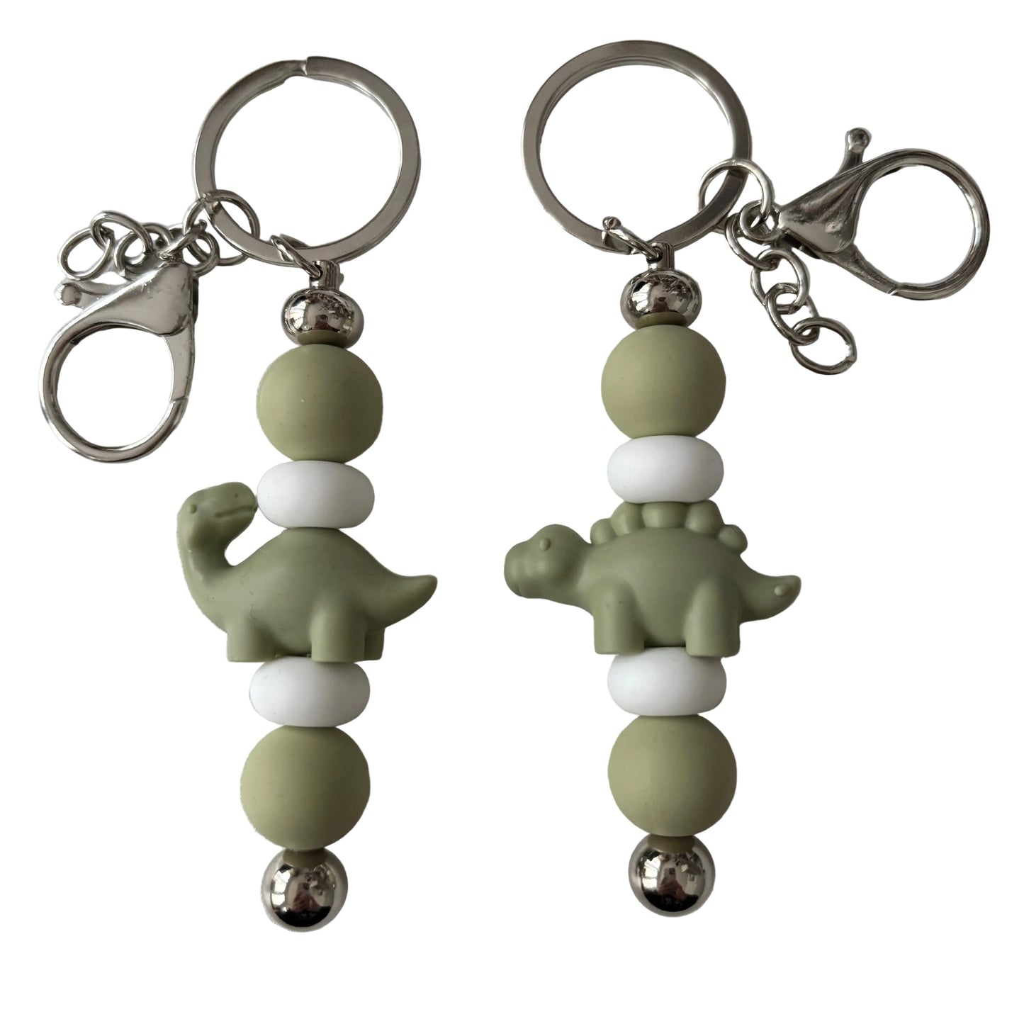 'Sage Green Dinosaur' Bar Keyring