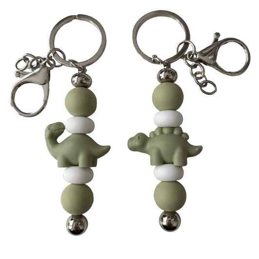 'Sage Green Dinosaur' Bar Keyring