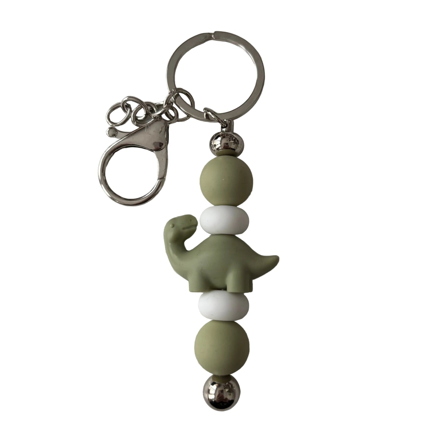'Sage Green Dinosaur' Bar Keyring